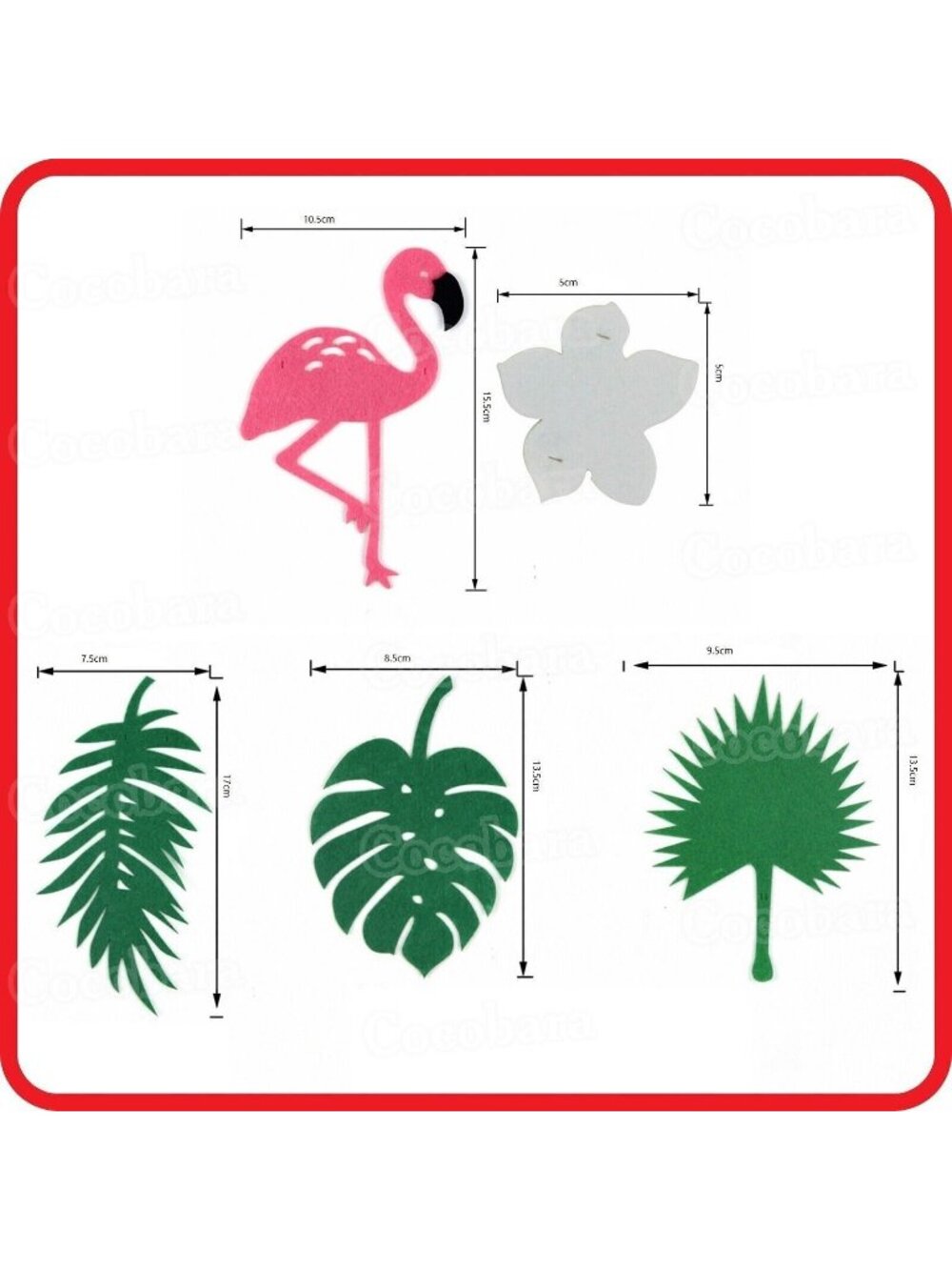 Summer Flamingo Palm Tree Banana Leaf Felt Banner Garland Party Luau Birthday